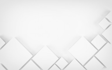 Wall Mural - Abstract white geometric 3D background. Render