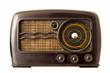 Old art deco radio isolated on white background