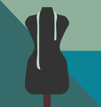 Tailor Shop Or Dressmaker Minimalist Poster With Tailor's Dummy Also Known As Dressmaker's Form, Display Bust, Dress Form, Lay Figure, Manikin Or Mannequin. Great For Modiste, Atelier Or Boutique.
