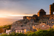 Sonnenuntergang über Volterra in der Toskana