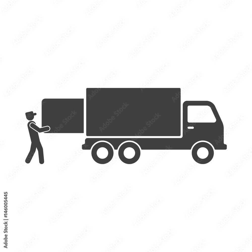 Warehouse icons: loading and unloading of goods Stock Vector | Adobe Stock