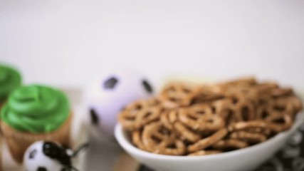 Sticker - Table with snacks for football party