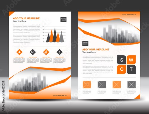 Business Brochure Flyer Template Orange Cover Design