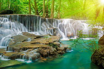 Beautiful waterfall in deep forest, Thailand 