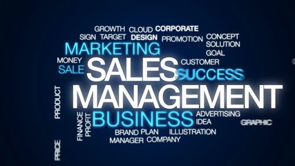 Wall Mural - sales management animated word cloud, text design animation.