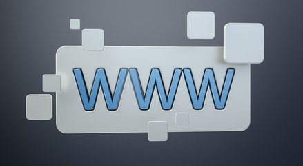Wall Mural - 3d rendering www web icon bar