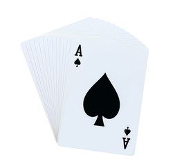 Wall Mural - Poker spades set of playing cards isolated on white background