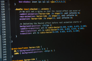 Css3 code on dark background