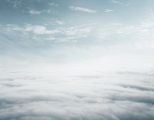 Poster - Sky above the clouds background with copy space