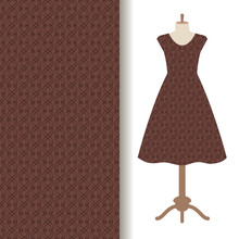 Dress Fabric With Abstract Brown Pattern