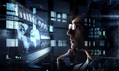 Wall Mural - innovative technologies in science and medicine. mixed media