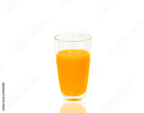 Plakat sok pomarańczowy na białym tle