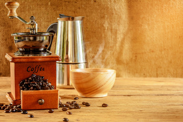 coffee cup on wood table