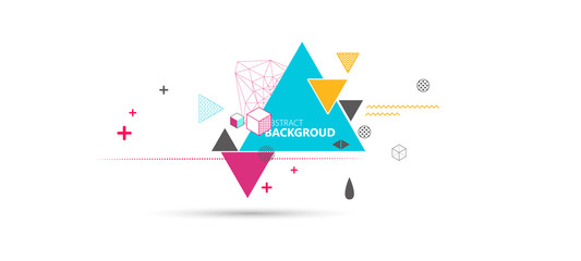 Wall Mural - abstract background. geometric elements memphis in the style of 80's. vector illustration.