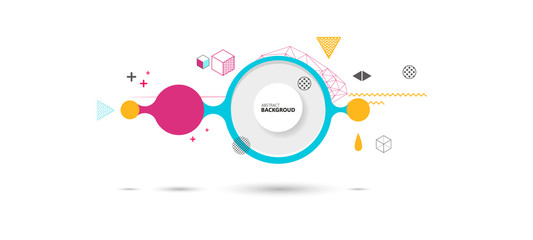 Wall Mural - abstract background. geometric elements memphis in the style of 80's. vector illustration.