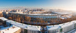 Tomsk, Russia - March 16, 2017: Panorama of the city of Tomsk, hostel of Tomsk Polytechnic University.