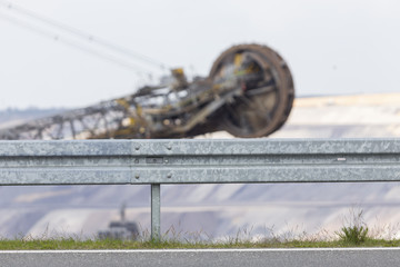 Canvas Print - bucket wheel excavator street blur