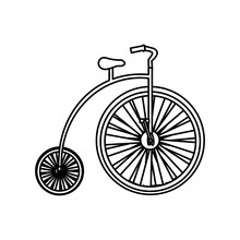 Monochrome Silhouette With Penny Farthing Vector Illustration