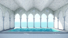 3d Render From Imagine Arabic Pool Sea View Center View