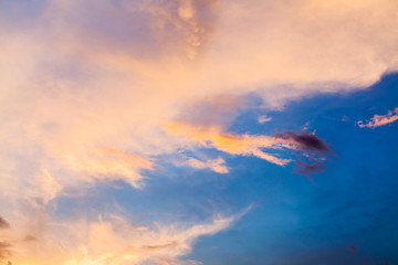 colorful dramatic sky with cloud at sunset