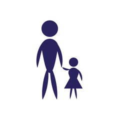 Poster - Father and son pictogram flat icon family concept