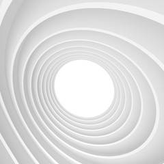 Wall Mural - Abstract Architecture Background. White Circular Tunnel Building