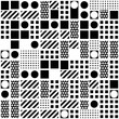 © creatorsclub - Decorative geometric shapes tiling. Monochrome irregular pattern.  Abstract black and white background. Artistic ornamental lattice