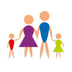 Poster - Family, pictogram father, mother and son vector illustration design