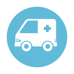 Sticker - ambulance car isolated icon vector illustration design