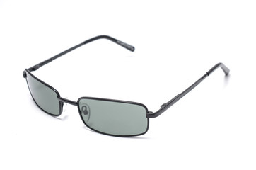 Rectangular Sunglasses in a thin metal frame on a white background