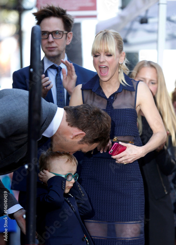 Actor Chris Pratt kisses his four year old son Jack Pratt 