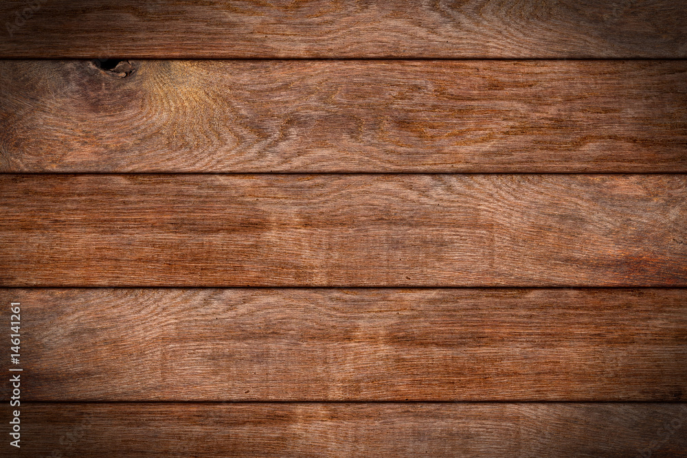 rustic old oak wood planks texture background / Eiche Holz bretter planken hintergrund textur panorama  - obrazy, fototapety, plakaty 