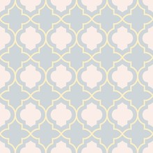 Gray And Yellow Traditional Geometric Quatrefoil Trellis Pattern Wallpaper. Vector Textile Rug Or Carpet Background.