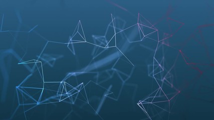 Wall Mural - beautiful cg generated 3d seamless loop abstract background with geometry lines and dots