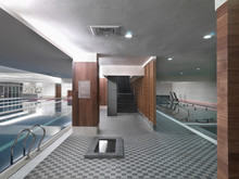Large Tile Indoor Swimming Pool