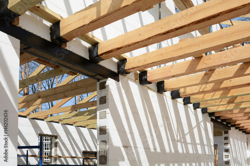 The Wooden Structure Of The Building Wooden Frame Building