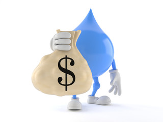 Sticker - Water drop character with money bag