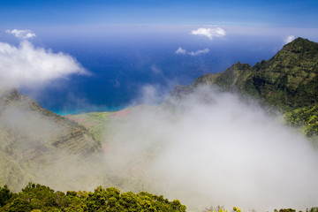 Wall Mural - Blick ins Kalalau Valley an der Na Pali Coast auf Kauai, Hawaii, USA.