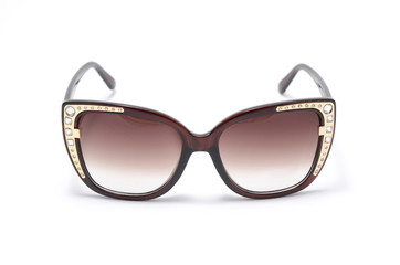 Sticker - women's sunglasses with brown glass isolated on white