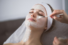 Woman Getting Enzymatic Peeling At Beautician's