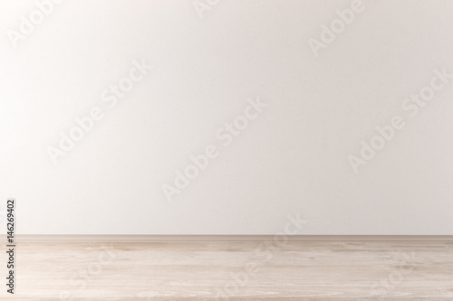 Fotografía Interior with light wall and wooden floor