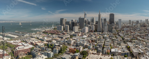 Plakat Panorama San Francisco Downtown z Coit Tower