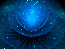 Shine Flower Background With Bokeh Effect   - Fractal Art  
