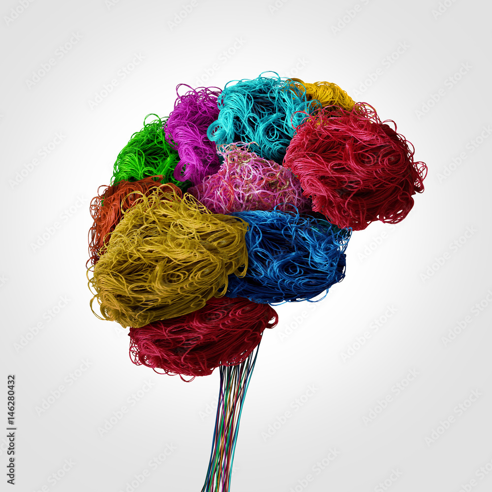 Spaghetti Brain Tangled Human Brain Concept Stock Illustration | Adobe Stock