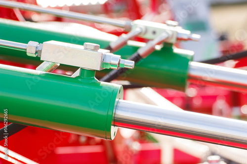Fotografia, Obraz Detail of pneumatic or hydraulic machinery, technology and engineering concept