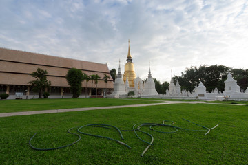 Wall Mural - Suan dok temple  beautiful temple in chiangmai,Thailand