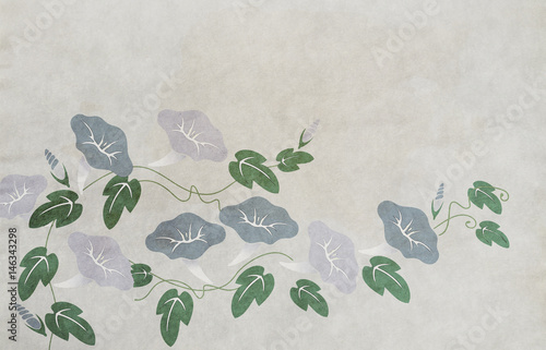 和風背景素材 朝顔 Stock イラスト Adobe Stock