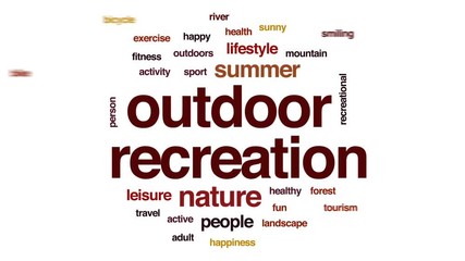 Sticker - Outdoor recreation animated word cloud, text design animation.