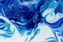 Abstract Textures Of Paint Blend, Blue, White, Turquoise