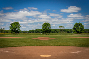 Baseball Field with Clouds